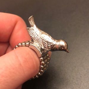 Silver bird ring